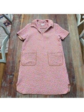 Patty Kim Small Pink Leopard Textured Shift Dress